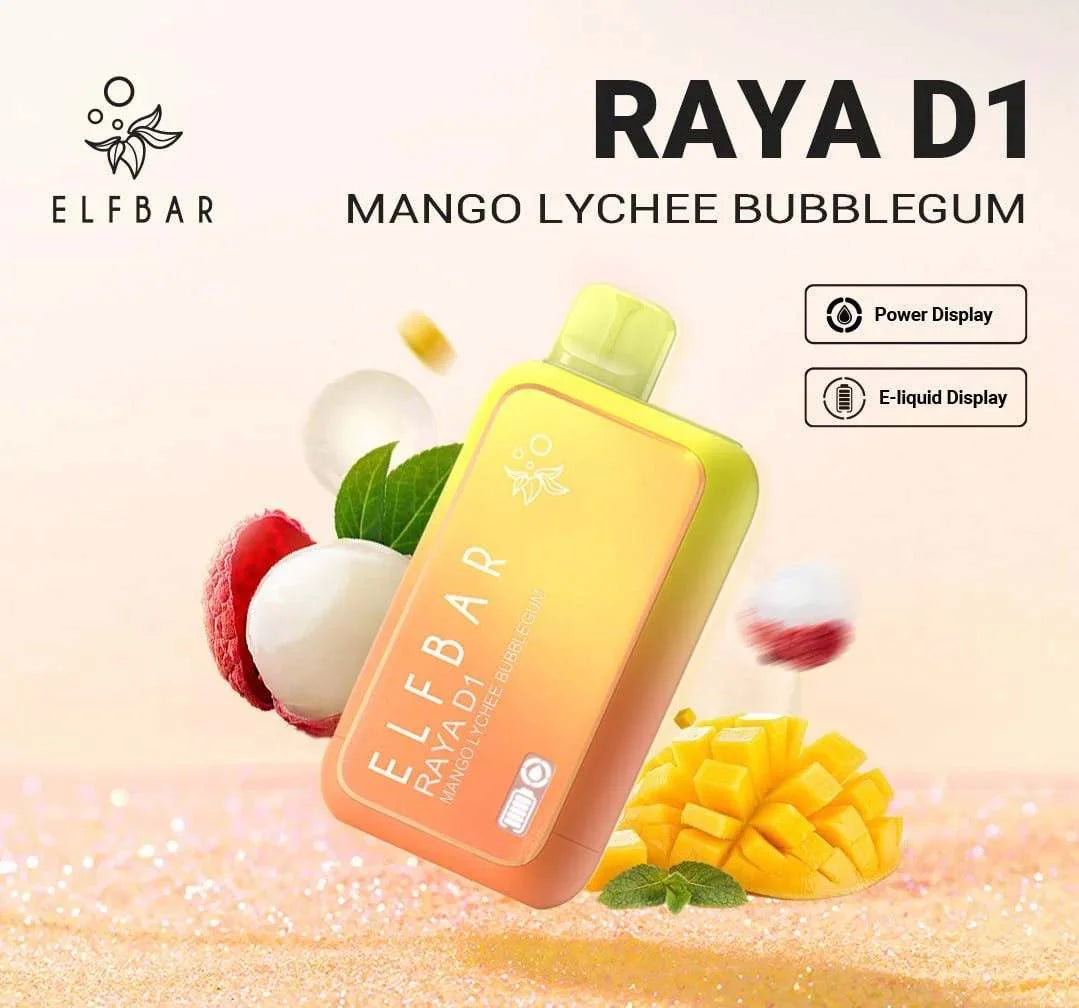 Elf Bar Raya D1 – Mango Lychee Bubblegum - Vape Shop Near me