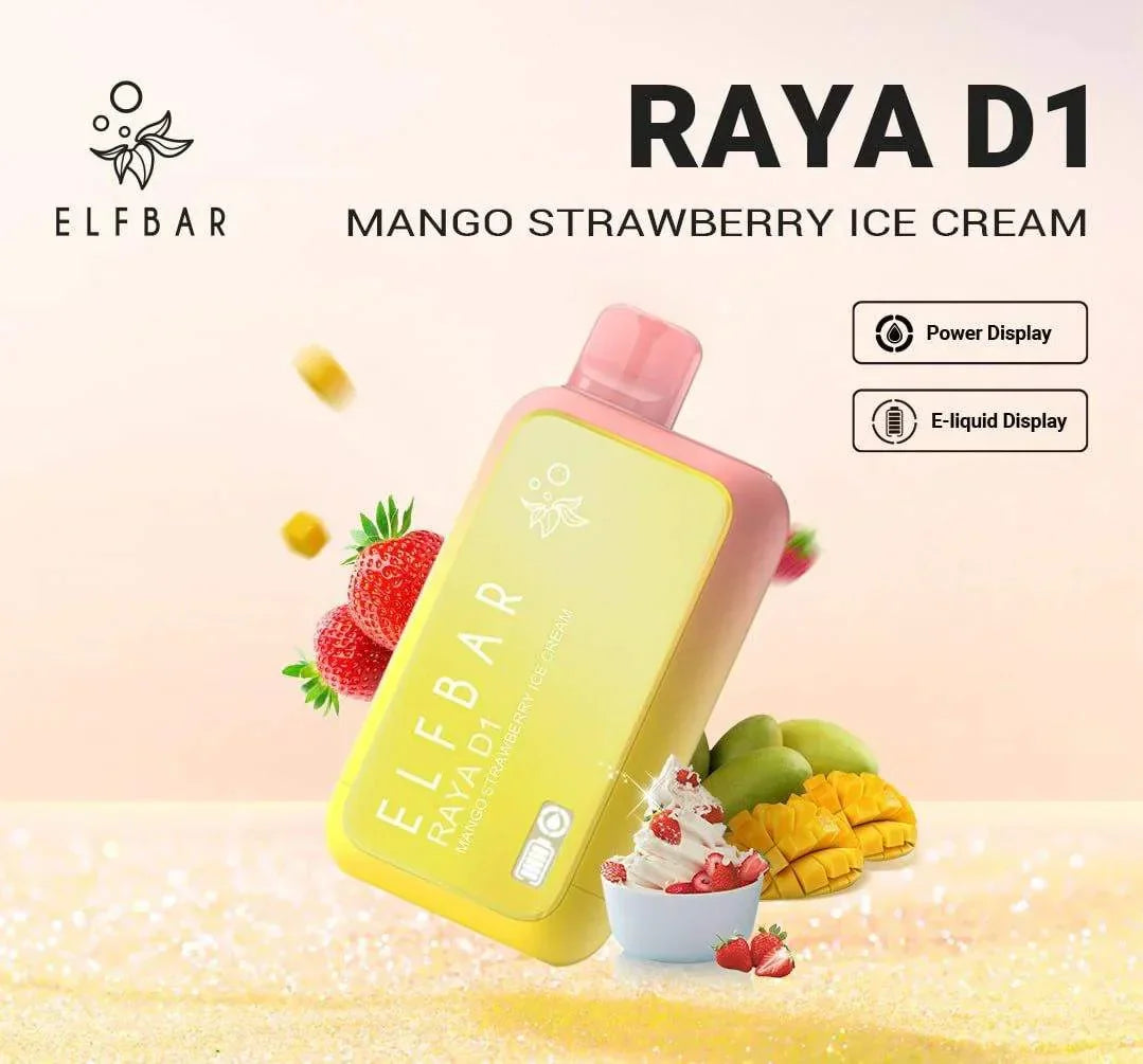 Elf Bar Raya D1 – Mango Strawberry Ice - Vape Store Mumbai