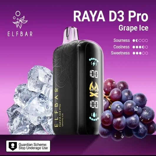 Elf Bar Raya D3 Pro -30k Grape Ice - Vape Shop Mumbai